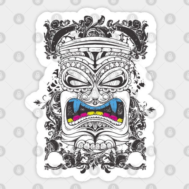 Trendy Hawaiian Tiki Mask Totem Collection Sticker by kjmonroe